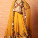 Mustard Yellow Embroidered Lehenga Set