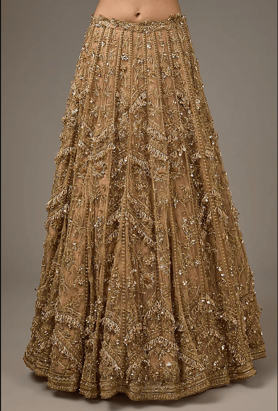 Gold Net Embroidered Lehenga Set - Image 3