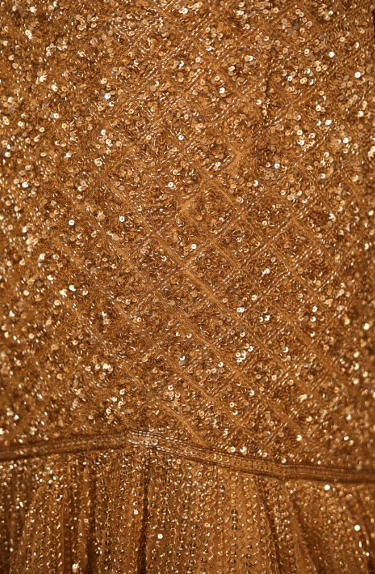 Gold Fishcut Lehenga with trail - Image 5