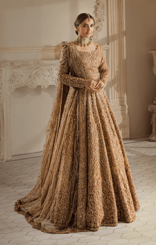 Gold pakistani dress hotsell