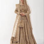 Embellished Golden Lehenga Choli With Dupatta Dress