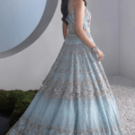 Embellished Ice Blue Lehenga Choli And Dupatta Dress