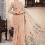 Latest Pakistani Powder Pink Saree
