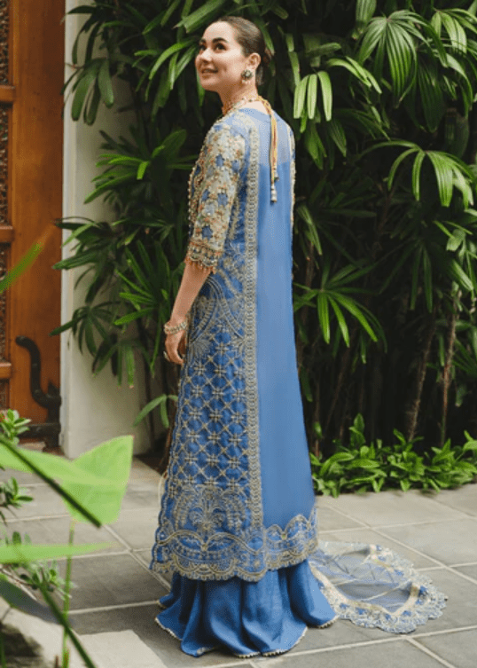 grey and blue pakistani dress Luxe Pret | Casual Pret | Wedding Wears