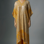 Pumpkin Orange Chiffon Sequins Embroidered Kurta Set