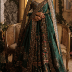 Bottle green color wedding lehenga