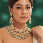 Gold Plated Kundan Polki & Semi-Precious Stone Necklace Set