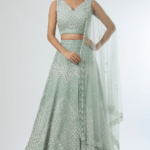 Powder Blue Embroidered Lehenga Set