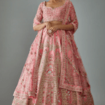 Pink Raw Silk Hand Embroidered Lehenga Set