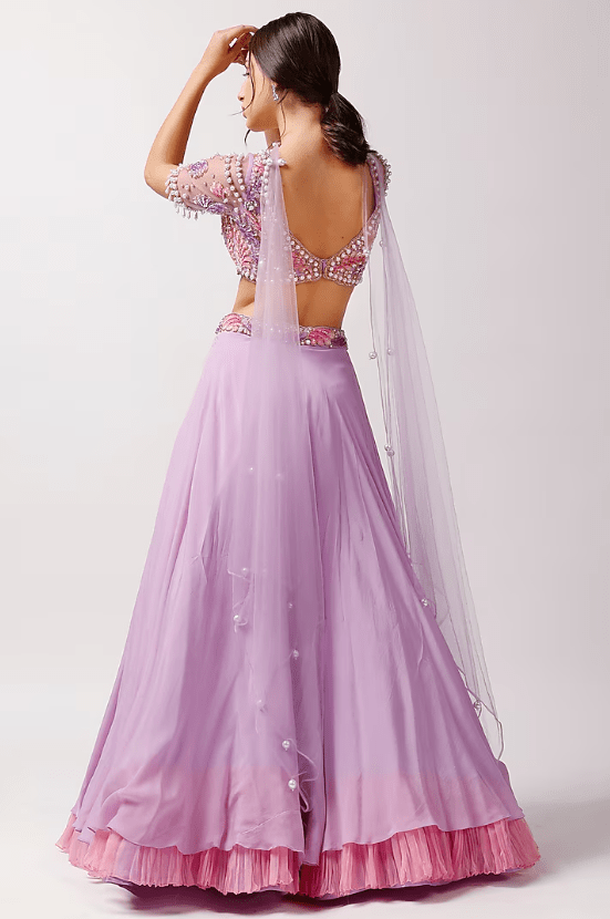 Lavender Net Lehenga Set - Image 2