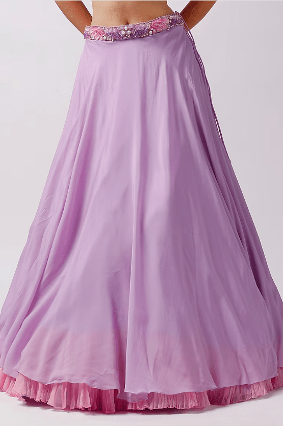 Lavender Net Lehenga Set - Image 3