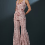 Blush Pink Double Georgette Crystal Embroidered Sharara Set