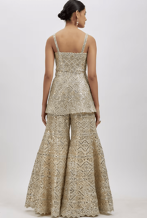 Ivory Net Sharara Set - Image 2