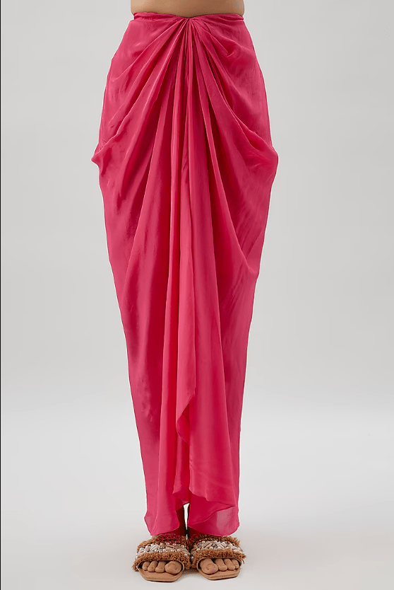 Pink Georgette Embellished Cape Set - Image 3