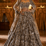 Antique Coffee Brown Tissue Silk Sequins Embroidered Lehenga Set