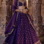 Purple Silk Hand Embroidered Lehenga Set