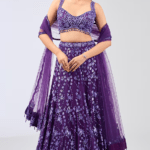 Purple Multi Tier Multi Color Lehenga Set