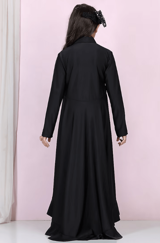 Black Lycra High-Low Dress For Girls - Image 2