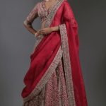 Purple Raw Silk Zardosi Embroidered Lehenga Set
