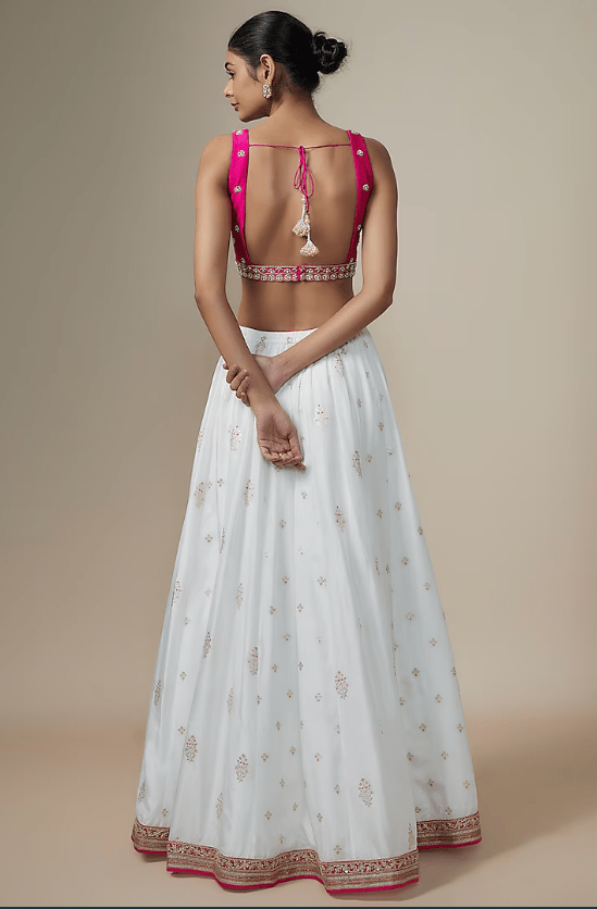 Ivory Jamawar & Silk Lehenga Set - Image 2