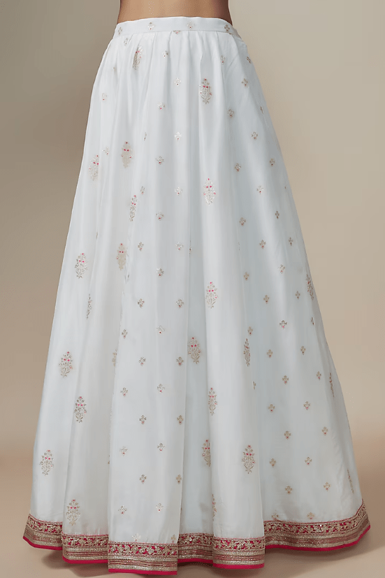 Ivory Jamawar & Silk Lehenga Set - Image 3