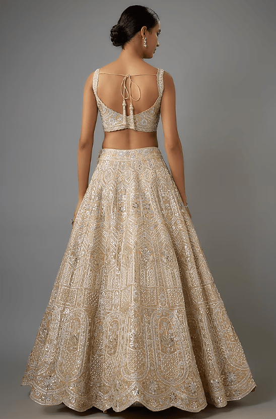 Champagne Organza Lehenga Set - Image 2