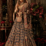 Deep Navy Blue Silk Lehenga