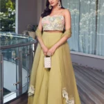 Mint Green Embroidered Blouse With Skirt And DupattaMint Green Embroidered Blouse With Skirt And Dupatta