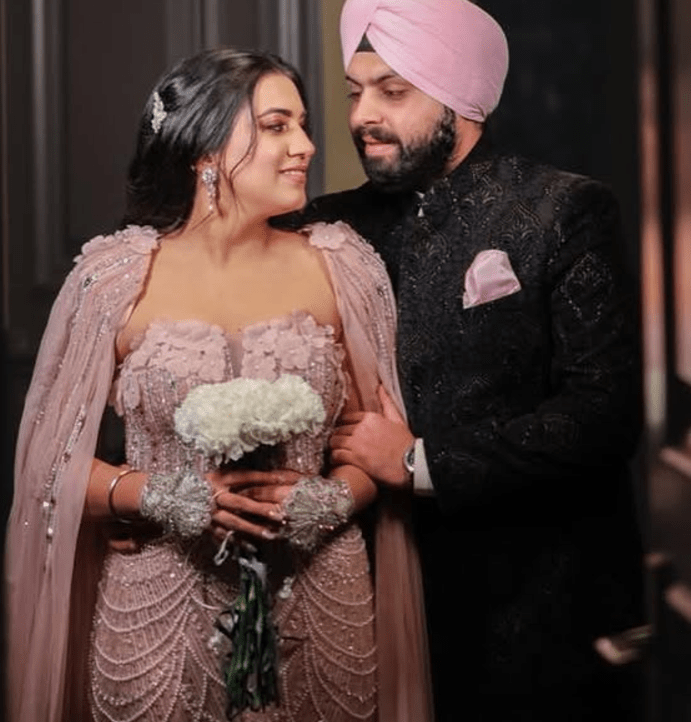 Pink lehenga with hand embroidery
