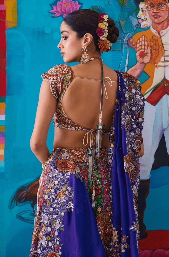 Multicolor Silk Embellished Lehenga - Image 3