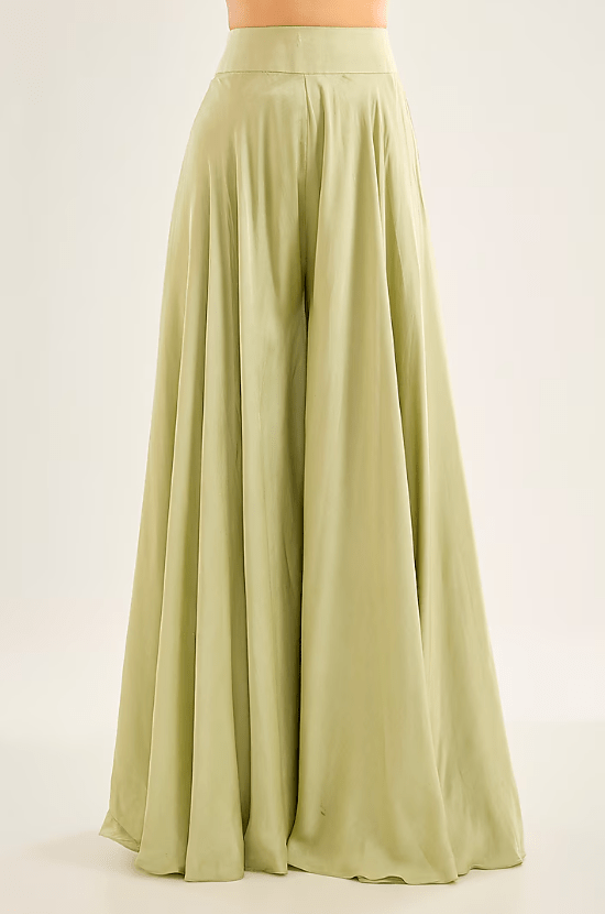 Sage Green Silk Sharara Set - Image 3