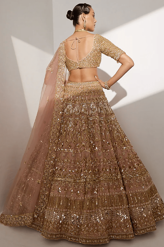 Blush Pink Net Sequins & Nalki Embroidered Lehenga Set - Image 2