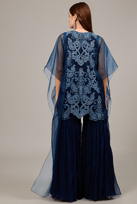 Blue Chiffon Sharara Set - Image 2