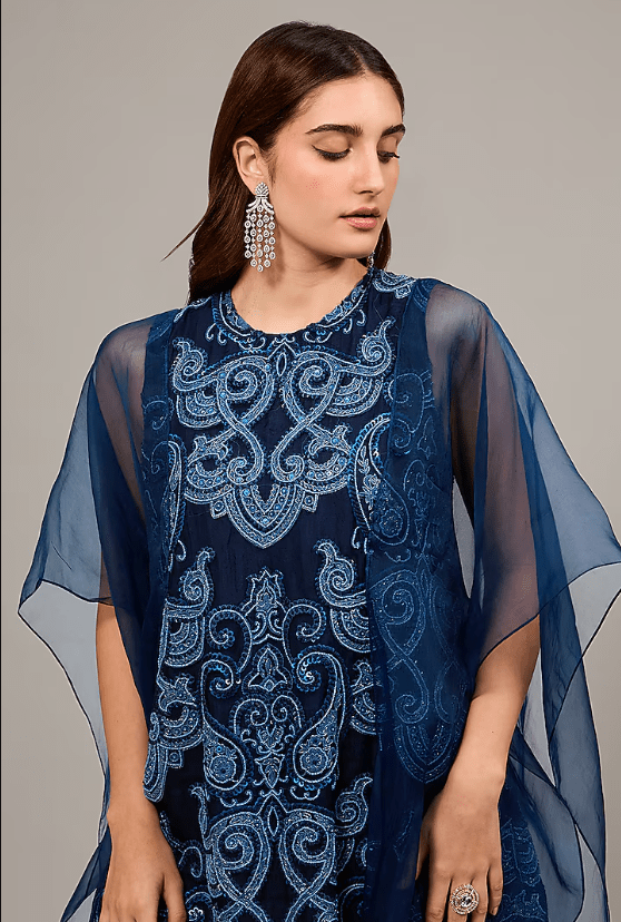 Blue Chiffon Sharara Set - Image 4