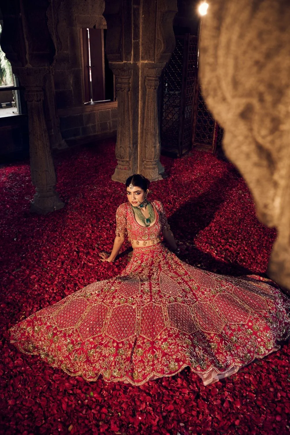Hot pink color wedding lehenga  Lady Selection Inc
