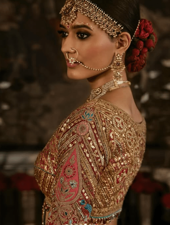 Deep red tulle lehenga - Image 5