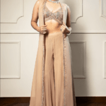 Rose Gold Georgette & Net Sharara Set