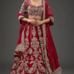 Deep Fuchsia Raw Silk Embroidered Lehenga Set