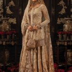 An ivory and earthy blush pink tulle kurti-sharara