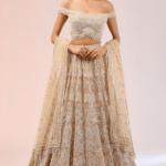 Old Rose Tulle Pearl & Sequins Embroidered Lehenga Set