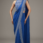 Blue Tulle Cut Beads Embroidered Lehenga Set