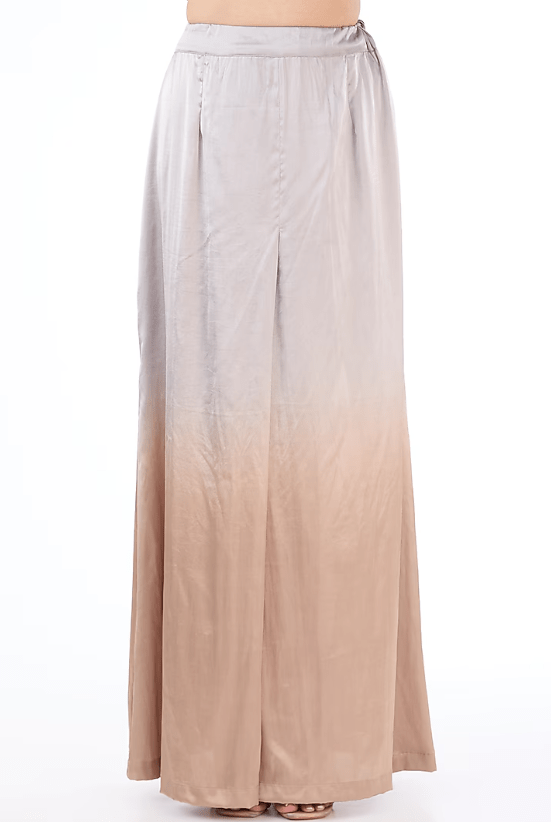 Grey & Gold Shaded Georgette Hand Embroidered Saree Set - Image 6
