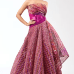 Bloom Pink Metallic Stripe Gown