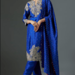 Blue Silk Hand Embroidered Kurta Set