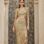 Gilded cut work gown