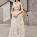 An Ivory shimmer sangeet lehenga