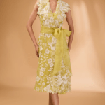 Yellow Organza Jacket Set