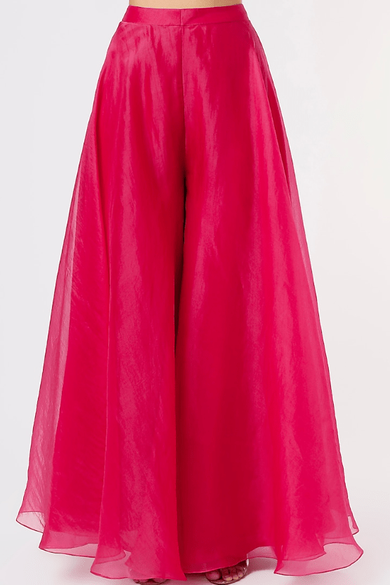 Fuchsia Organza Sharara Set - Image 3