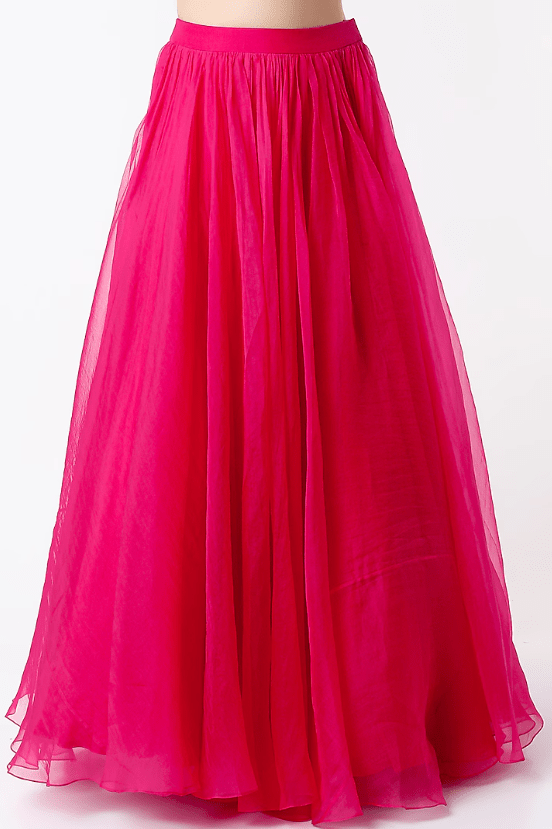 Deep Fuchsia Organza Lehenga Set - Image 3