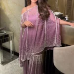Pearl Lilac Cape & Sharara Set